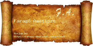 Faragó Ametiszt névjegykártya