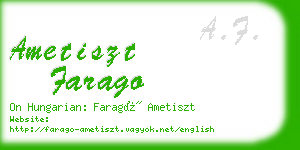 ametiszt farago business card